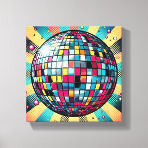 Colorful disco ball canvas art! print