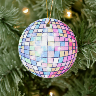 Colorful Disco Ball  Ceramic Tree Decoration
