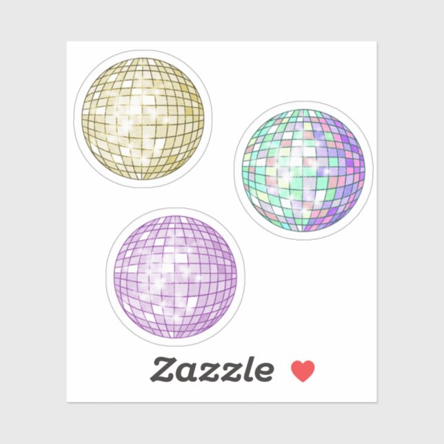 Colorful Disco Balls Sticker Set (Sheet)