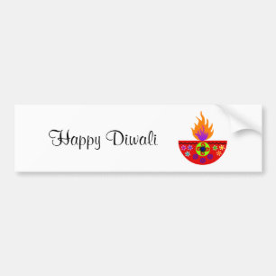 Colorful Diwali Lamp Diya Bumper Sticker