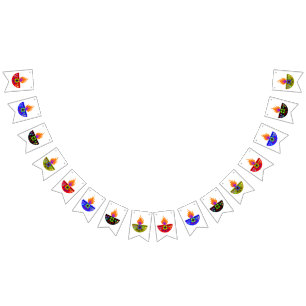 Colorful Diwali Lamp Diya Bunting