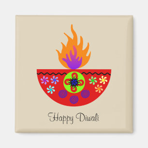 Colorful Diwali Lamp Diya Magnet