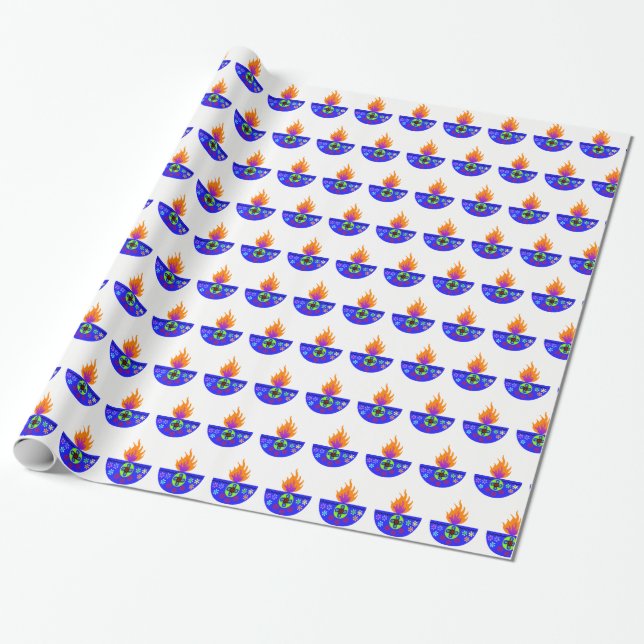 Colorful Diwali Lamp Diya Wrapping Paper (Unrolled)