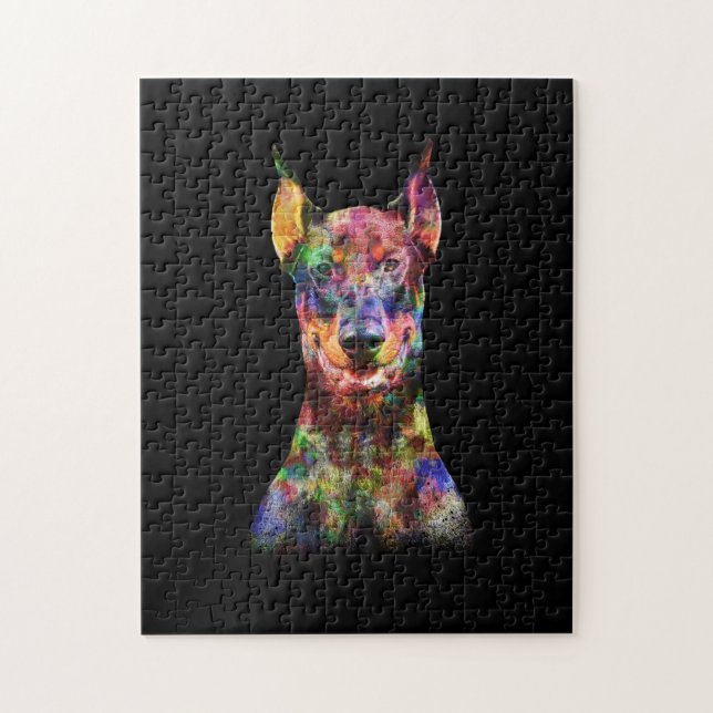 Colorful Doberman Dog Jigsaw Puzzle (Vertical)
