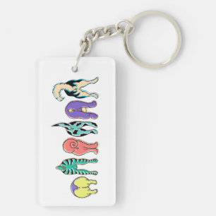 Colorful Dog Butts Key Ring