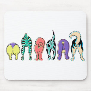 Colorful Dog Butts Mouse Mat