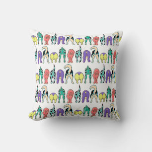 Colorful Dog Butts Pattern Cushion