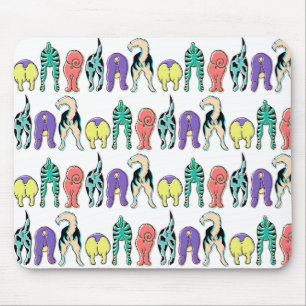 Colorful Dog Butts Pattern Mouse Mat