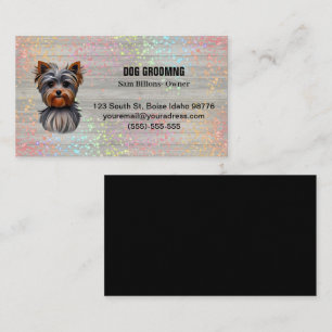 Colorful Dog Grooming Yorkie  Business Card