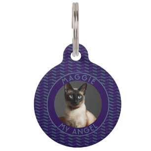Colorful Dog Mom Gift Chevron Pattern Pet Tag