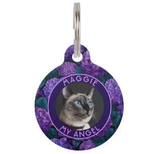 Colorful Dog Mom Gift Hydrangeas Motif Pet Tag