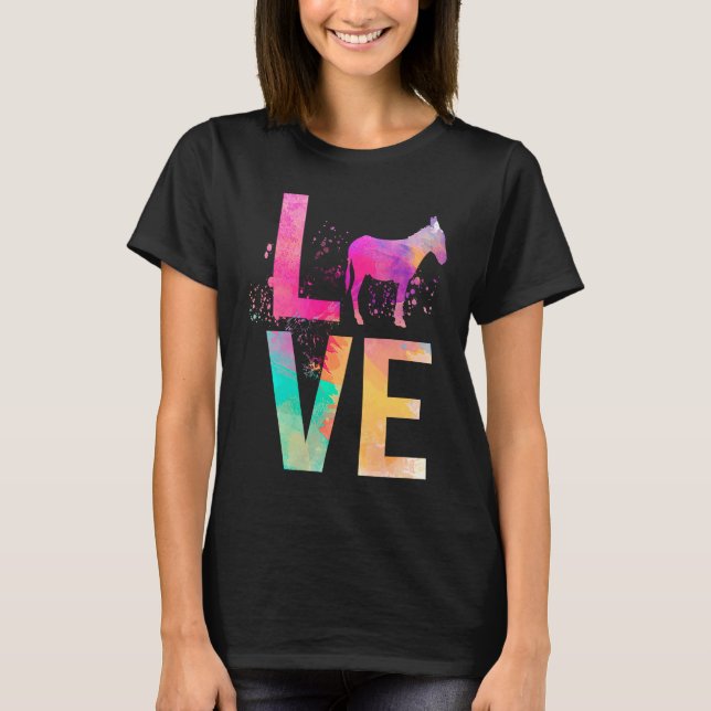 Colorful Donkey Mom  Donkey T-Shirt (Front)