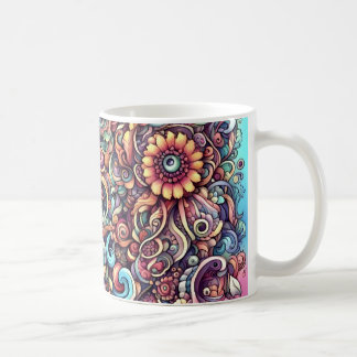 Colorful doodle coffee mug