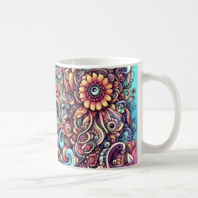 Colorful doodle coffee mug (Right)