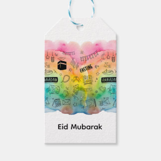 Colorful Doodle Eid Gift Tags