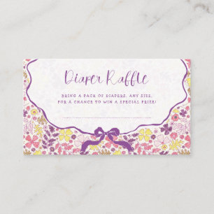 Colorful Doodle Flower Pencil Sketch Baby Shower  Enclosure Card