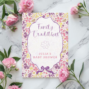 Colorful Doodle Flower Pencil Sketch Baby Shower  Invitation