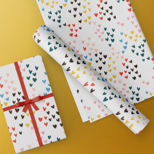 Colorful Doodle Hearts Valentine's Day Wrapping Paper
