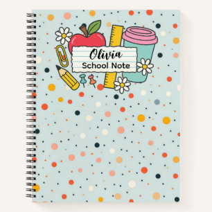 Colorful Dot Back to School Supplies  Notebook