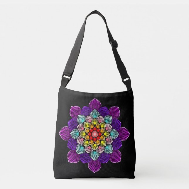 Colorful Dot Mandala Crossbody Bag (Front)