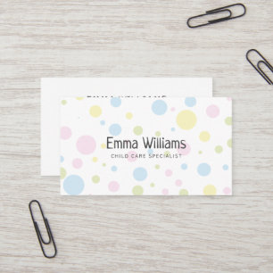 Colorful Dots Child Care Babysitting Business Card