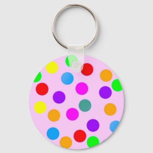 colorful_dots_on_pink key ring