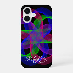 Colorful Double Loop Mesh Geometric iPhone 16 Case