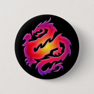 COLORFUL DRAGON 6 CM ROUND BADGE