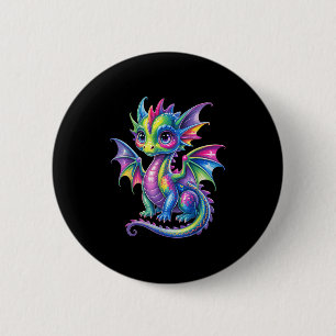 Colorful Dragon Baby Cute Pretty Birthday Dragon L 6 Cm Round Badge
