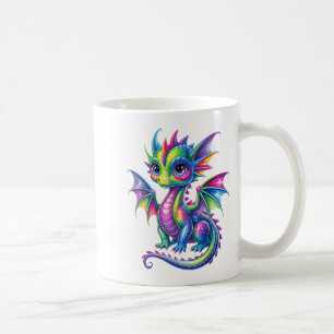Colorful Dragon Baby Cute Pretty Birthday Dragon L Coffee Mug