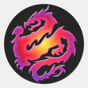 COLORFUL DRAGON CLASSIC ROUND STICKER