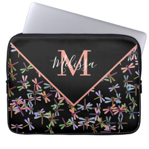 Colorful dragonflies personalized laptop sleeve