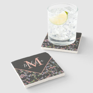 Colorful dragonflies personalized stone coaster