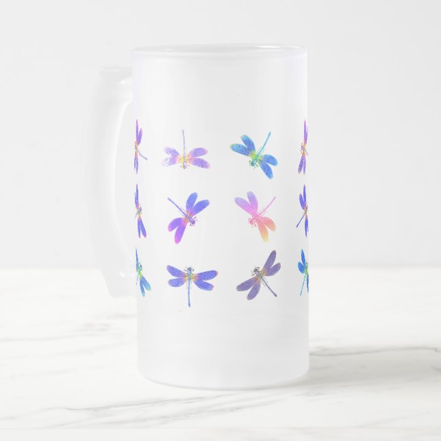 Colorful DragonfliesFrosted Mug (Front Left)