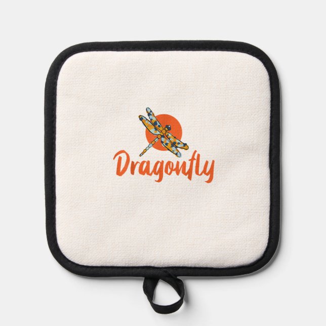 Colorful Dragonfly - Comic Style Dragonfly T-Shirt Pot Holder (Front)