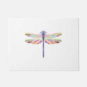 Colorful dragonfly doormat