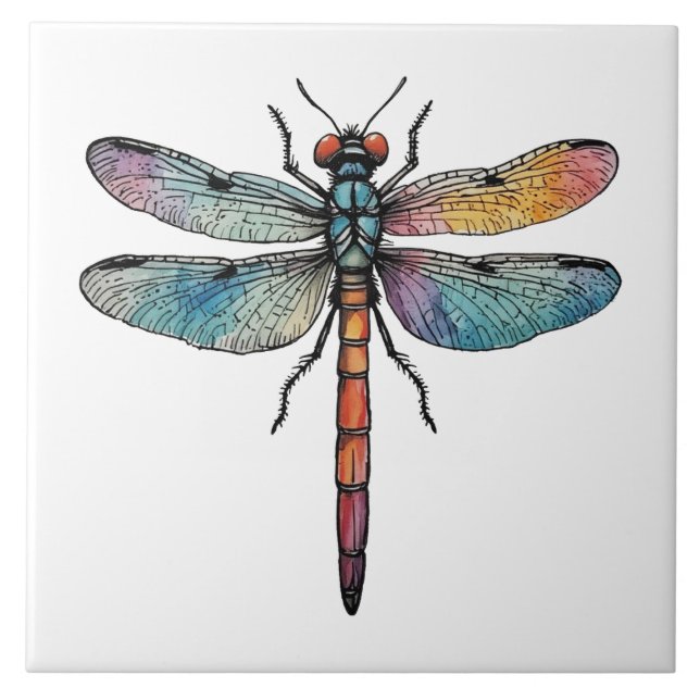Colorful Dragonfly Tile (Front)