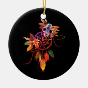 Colorful Dreamcatcher Feathers Tribal Native Ameri Ceramic Tree Decoration
