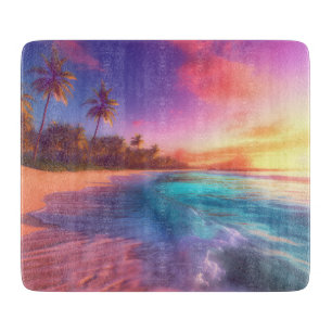 Colorful Dreamy Beach Cutting Board