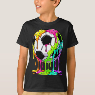 Colorful Dripping Soccer Art Sport Illustration Me T-Shirt