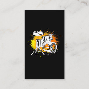 Colorful Drum Set Band Music Drummer Business Card