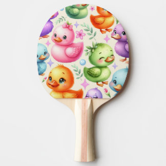 Colorful Ducklings Ping Pong Paddle