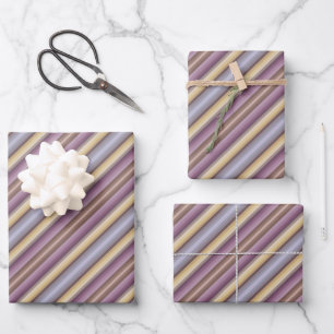 Colorful Dusty Grayish Brown And Purple Pattern Wrapping Paper Sheet