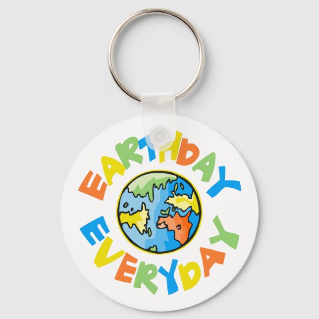 Colorful Earth Day Key Ring (Front)