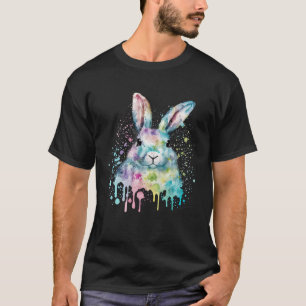 Colorful Easter Bunny Face Artsy Style T-Shirt