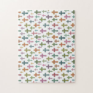Colorful Easter cross patterned Jigsaw Puzzle
