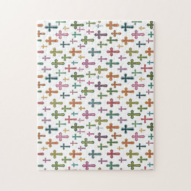 Colorful Easter cross patterned Jigsaw Puzzle (Vertical)
