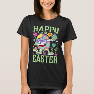Colorful Easter Dabbing Eggs Daisies For Easter Hu T-Shirt