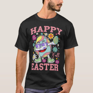 Colorful Easter Dabbing Eggs Daisies For Easter Hu T-Shirt