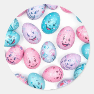 Colorful Easter Egg Hunt Classic Round Sticker 